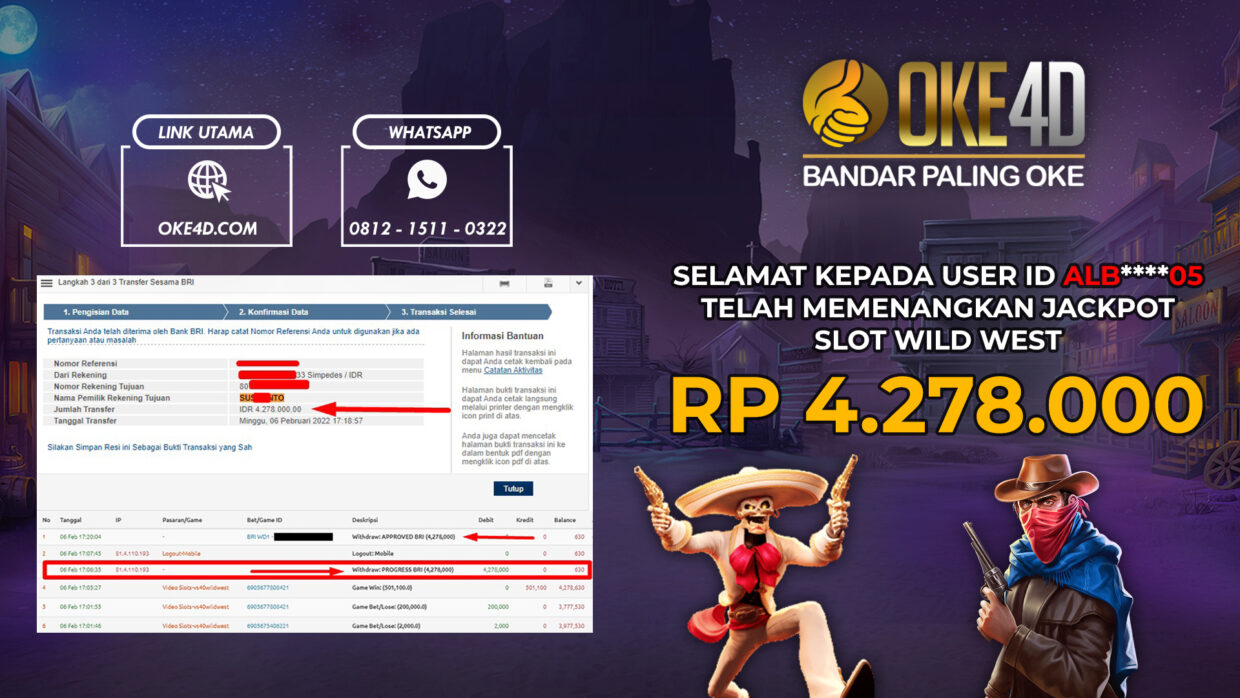 BUKTI PEMBAYARAN MEMBER JP SLOT ONLINE DI OKE4D USER ID ALB05