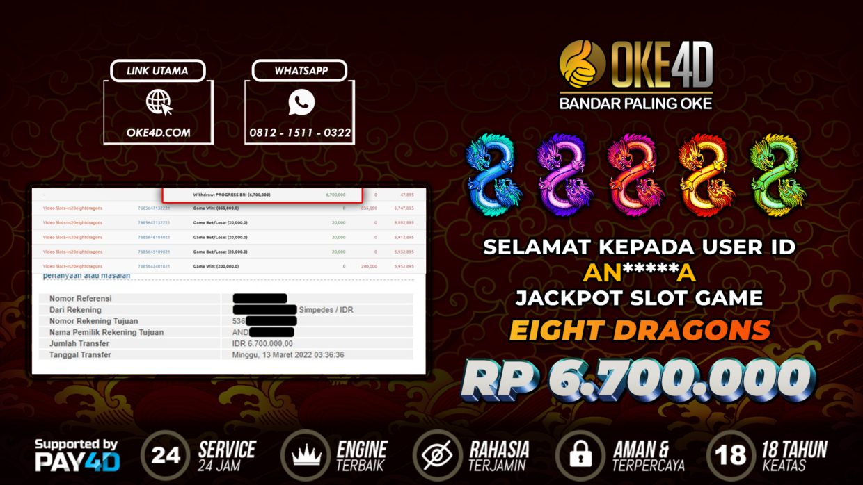 BUKTI PEMBAYARAN MEMBER JP SLOT ONLINE DI OKE4D USER ID ANVA