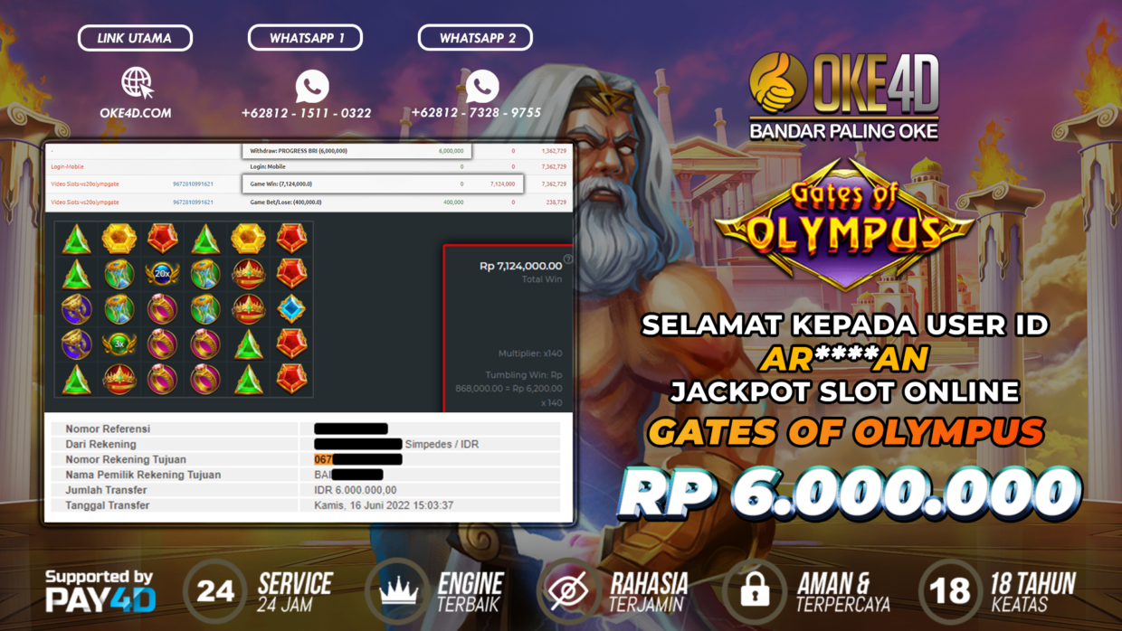 BUKTI PEMBAYARAN MEMBER JP SLOT ONLINE DI OKE4D USER ID ARAN