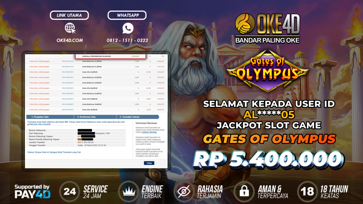 BUKTI PEMBAYARAN MEMBER JP SLOT ONLINE DI OKE4D USER ID Al