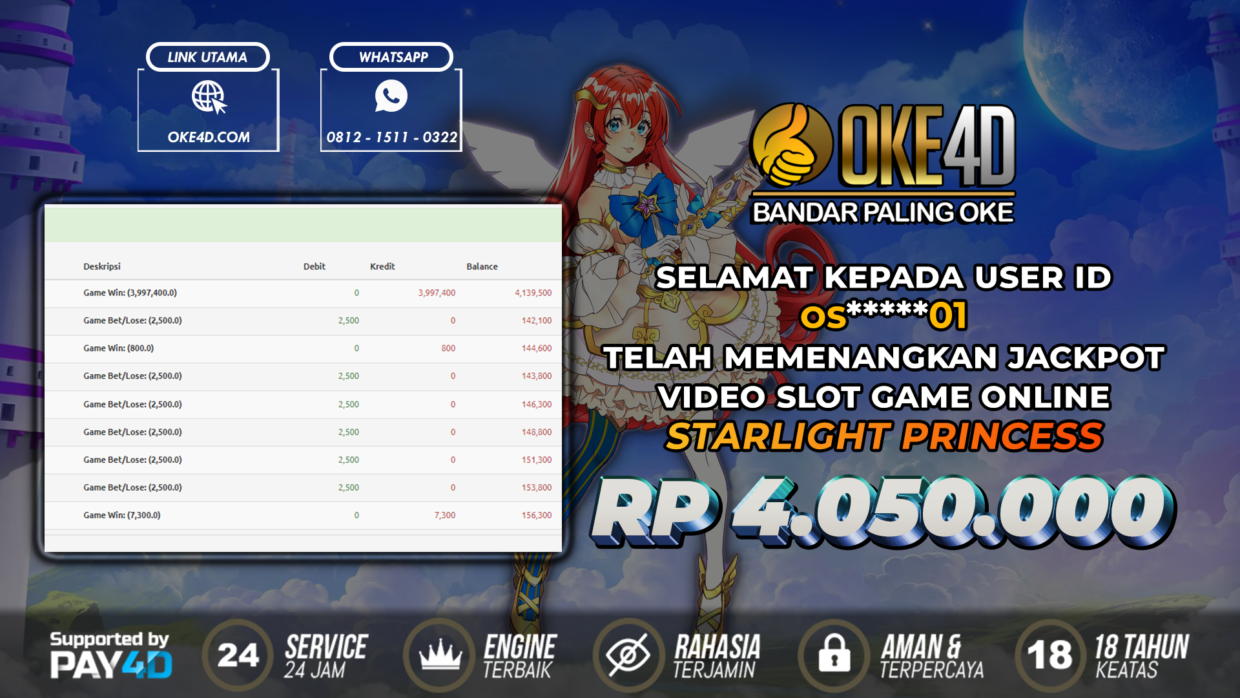 BUKTI PEMBAYARAN MEMBER JP SLOT ONLINE DI OKE4D USER ID OS