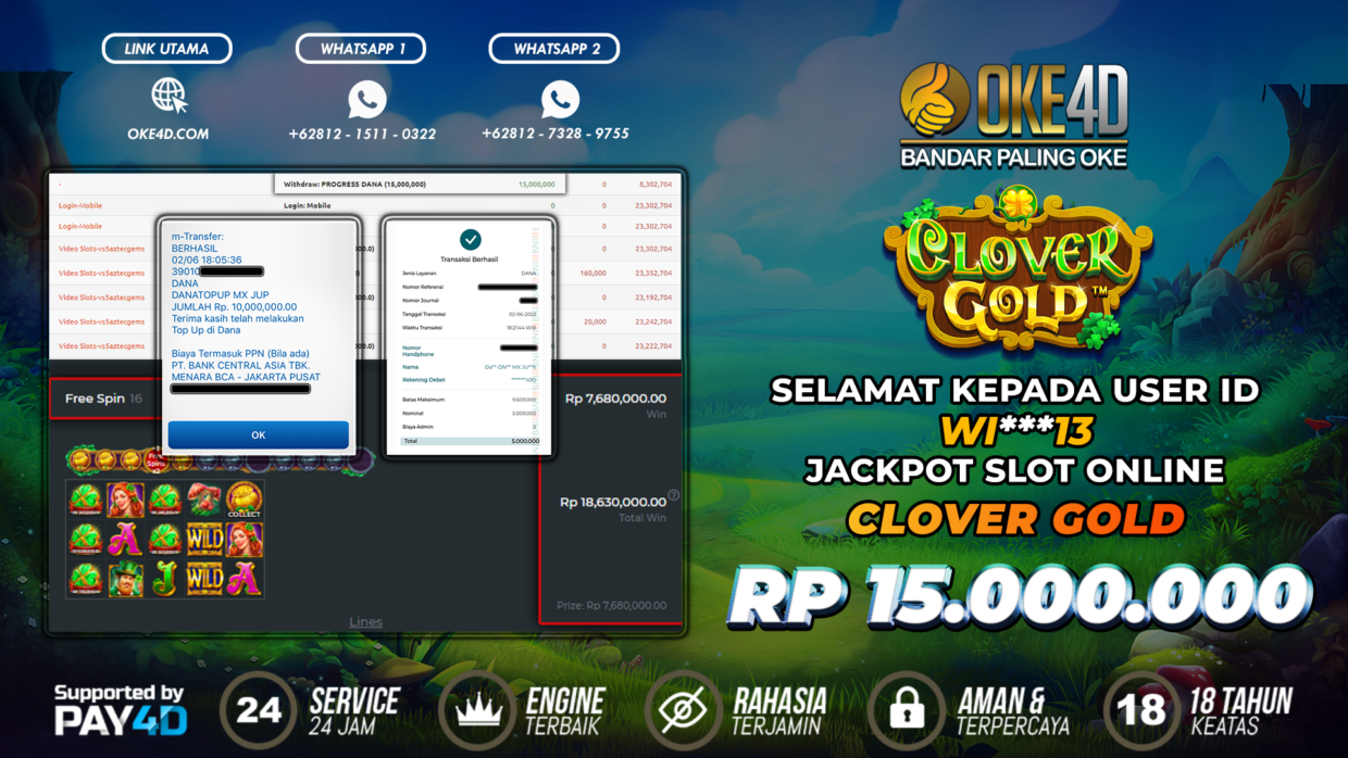 BUKTI PEMBAYARAN MEMBER JP SLOT ONLINE DI OKE4D USER ID WI13