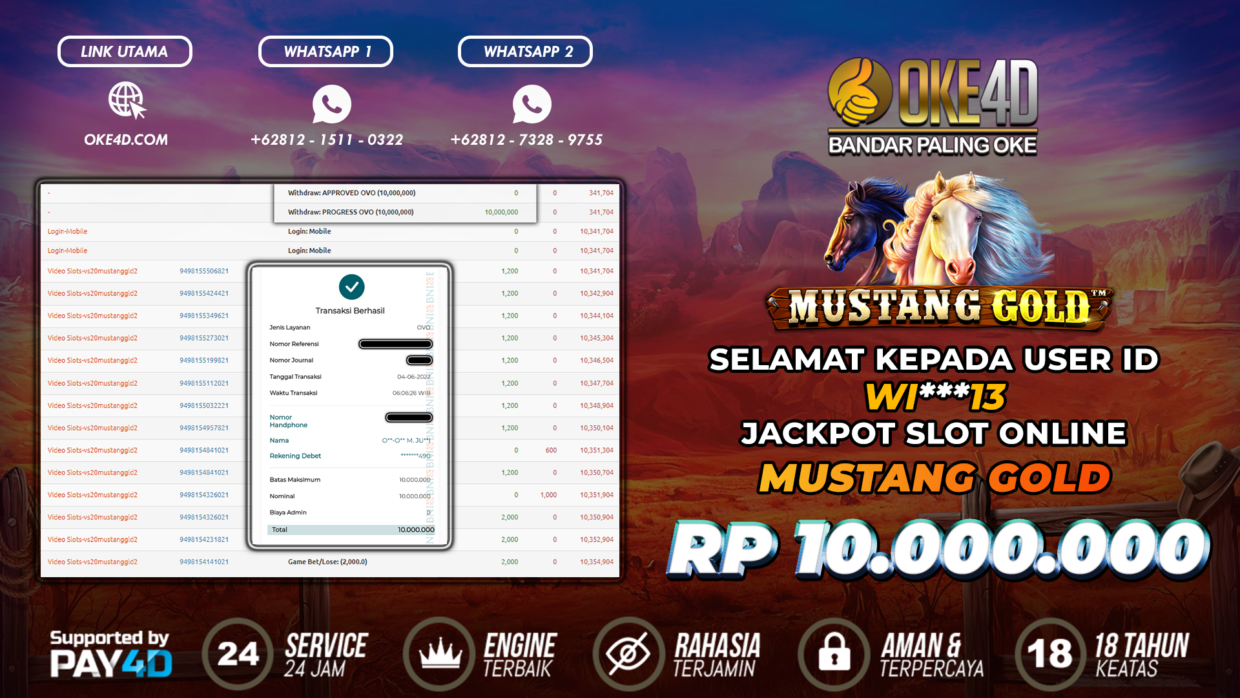 BUKTI PEMBAYARAN MEMBER JP SLOT ONLINE DI OKE4D USER ID WI13