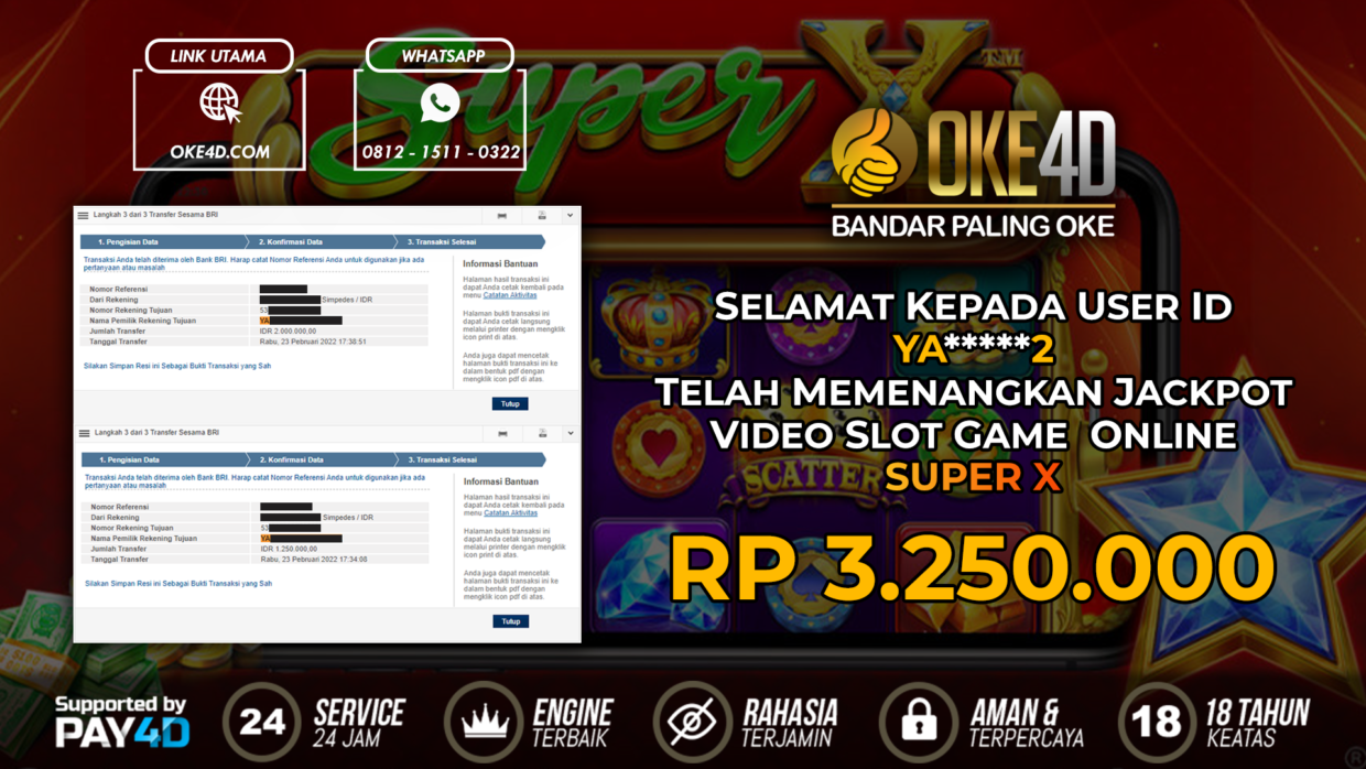 BUKTI PEMBAYARAN MEMBER JP SLOT ONLINE DI OKE4D USER ID YA