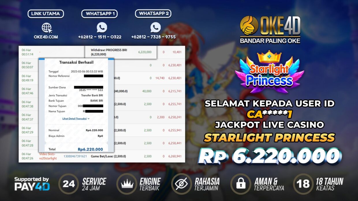 BUKTI PEMBAYARAN MEMBER JP SLOT ONLINE DI OKE4D USER ID CA1