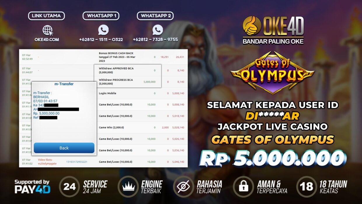 BUKTI PEMBAYARAN MEMBER JP SLOT ONLINE DI OKE4D USER ID DIAR