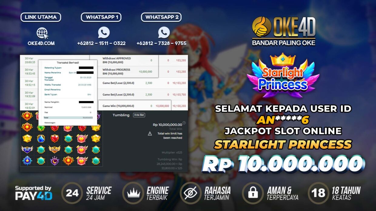 BUKTI PEMBAYARAN MEMBER JP SLOT ONLINE DI OKE4D USER ID AN6