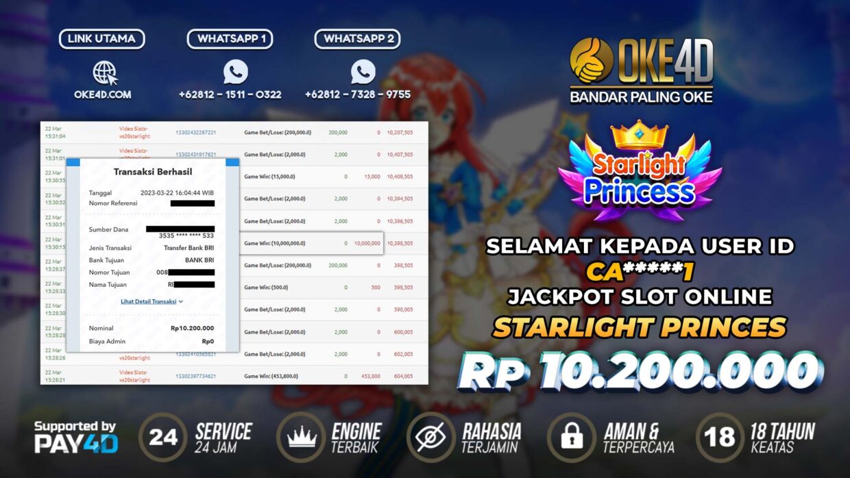 BUKTI PEMBAYARAN MEMBER JP SLOT ONLINE DI OKE4D USER ID CA1