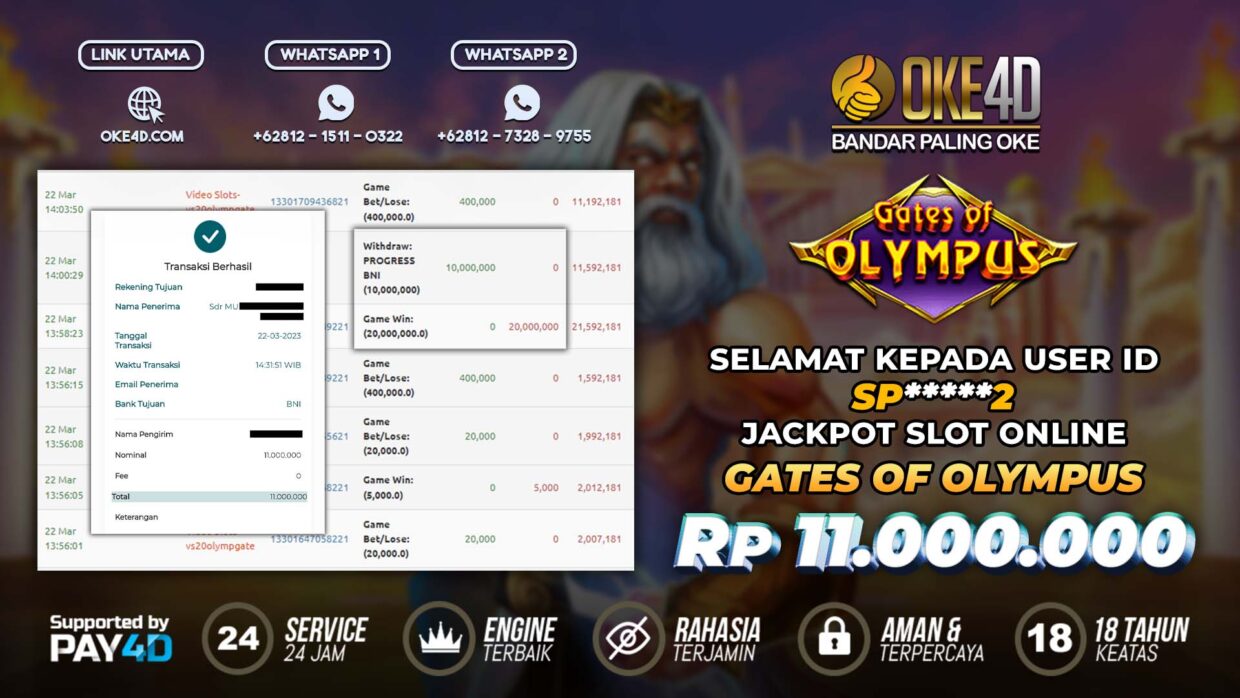 BUKTI PEMBAYARAN MEMBER JP SLOT ONLINE DI OKE4D USER ID SP2