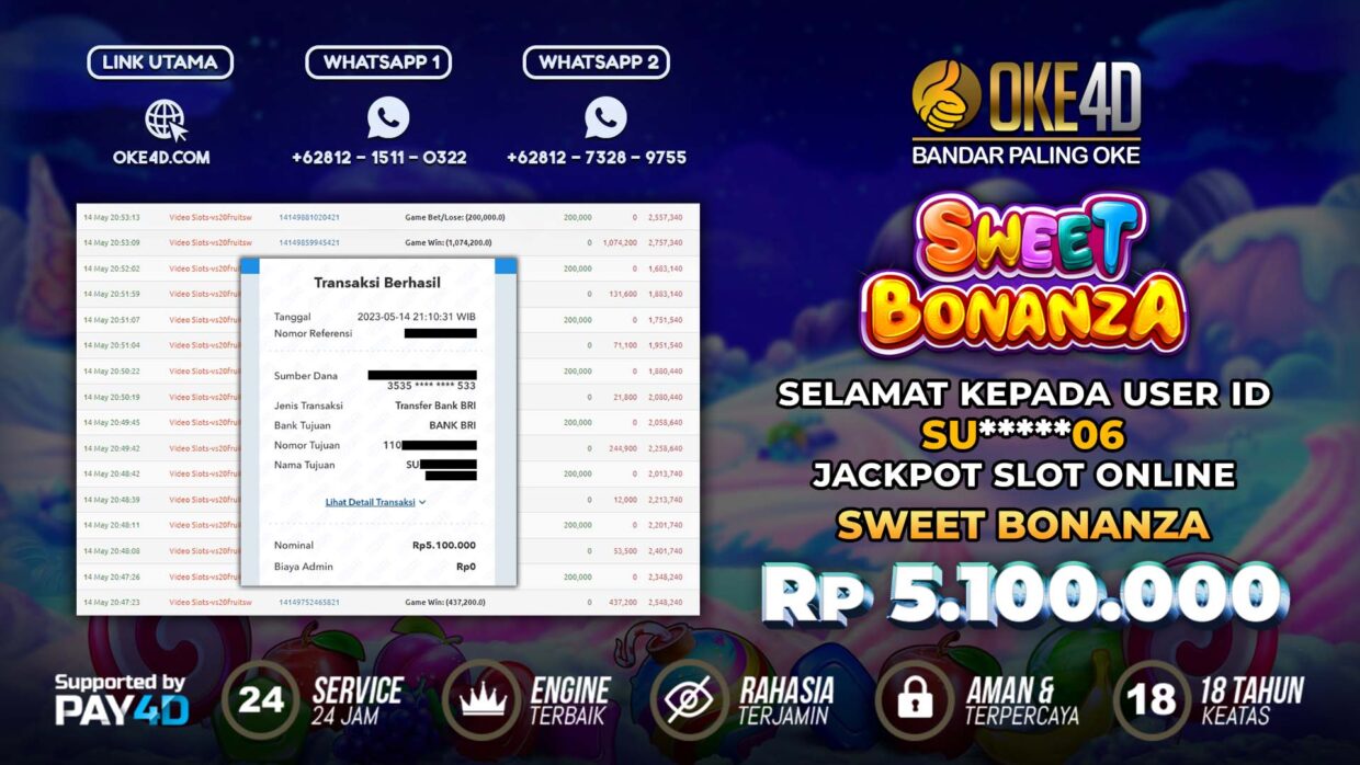 BUKTI PEMBAYARAN MEMBER JP SLOT ONLINE DI OKE4D USER ID SU06