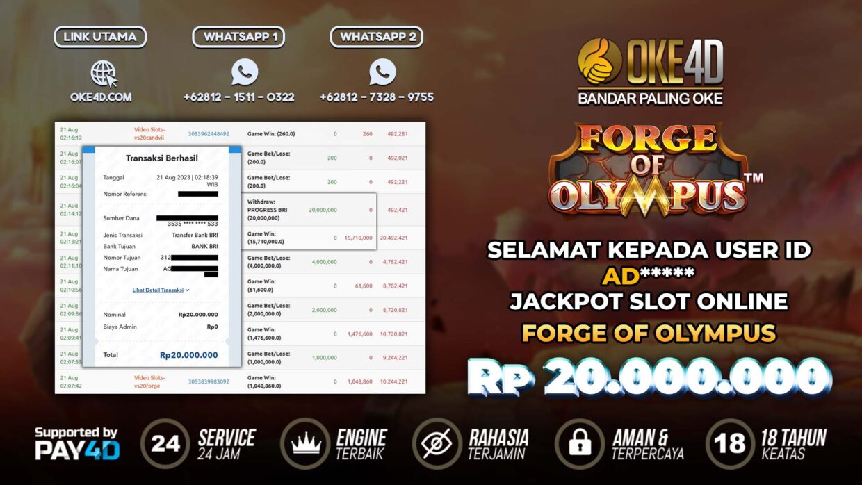 BUKTI PEMBAYARAN MEMBER JP SLOT ONLINE DI OKE4D USER ID AD