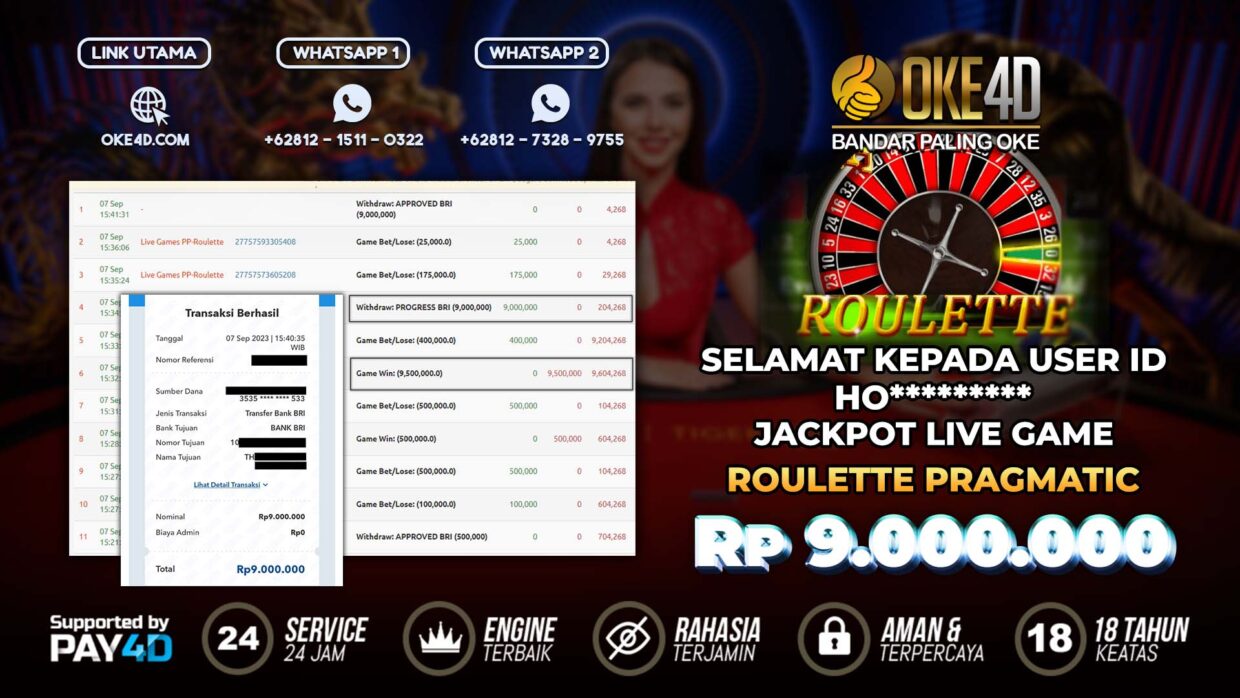 BUKTI PEMBAYARAN MEMBER JP LIVECASINO DI OKE4D USER ID HO