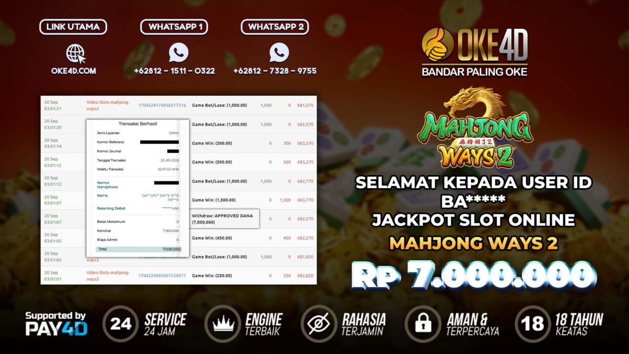 BUKTI PEMBAYARAN MEMBER JP SLOT ONLINE DI OKE4D USER ID BA