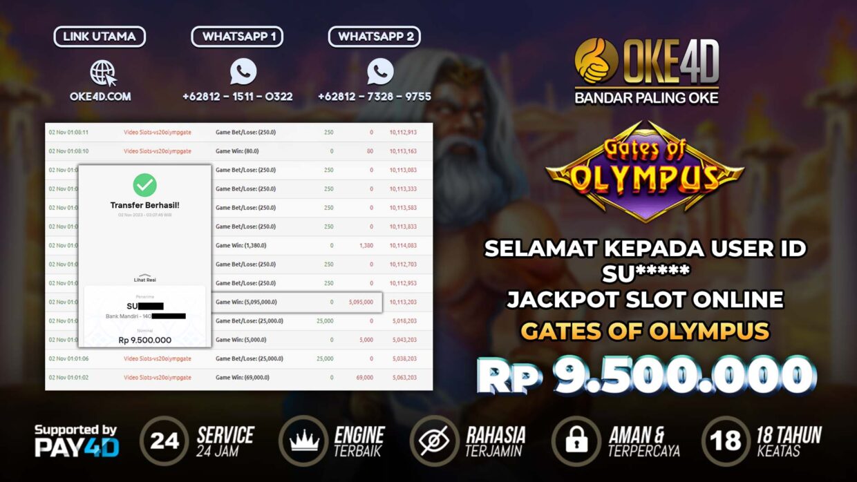 BUKTI PEMBAYARAN MEMBER JP SLOT ONLINE DI OKE4D USER ID SU