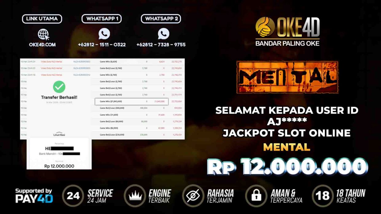 BUKTI PEMBAYARAN MEMBER JP SLOT ONLINE DI OKE4D USER ID AG