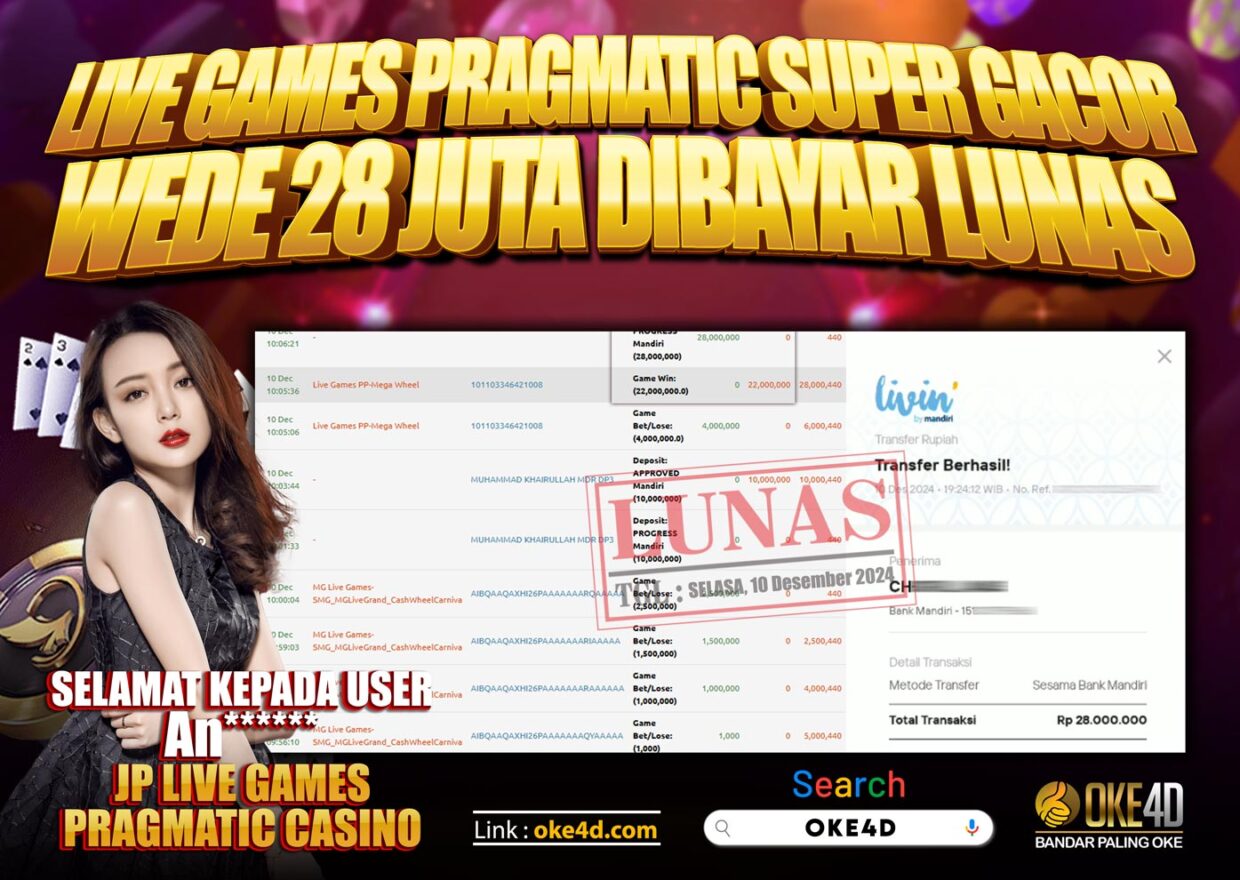 BUKTI PEMBAYARAN MEMBER JP LIVECASINO DI OKE4D USER ID AN