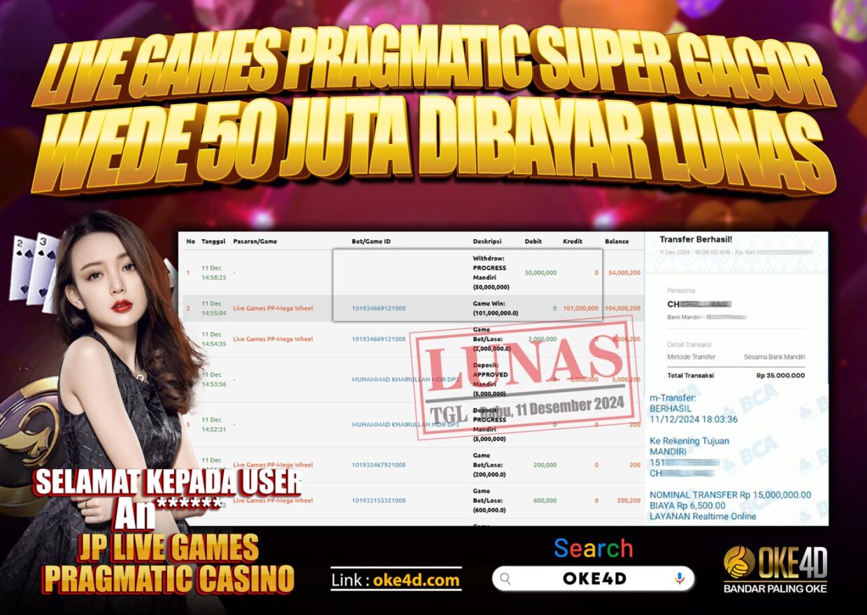 BUKTI PEMBAYARAN MEMBER JP LIVECASINO DI OKE4D USER ID AN