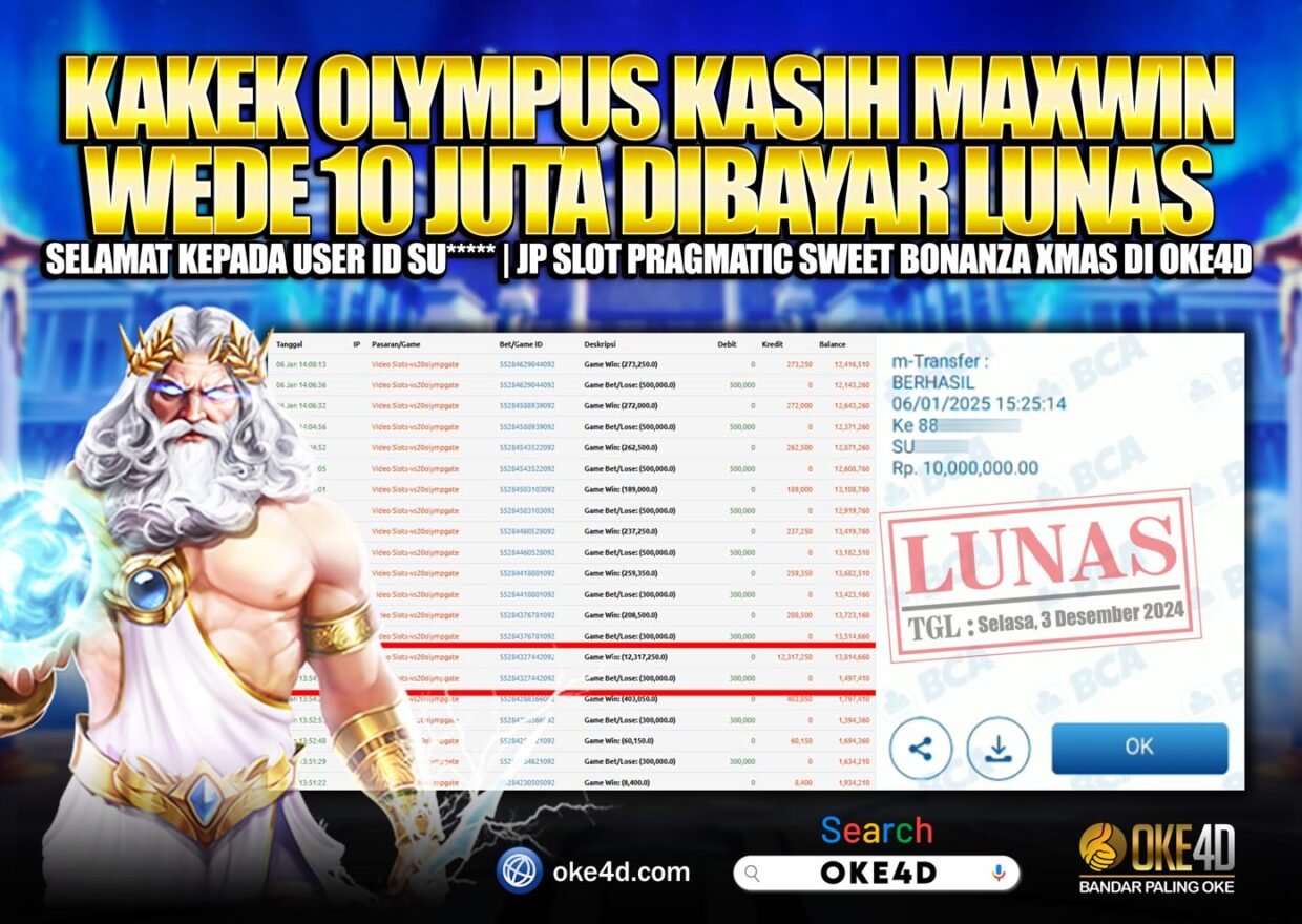 BUKTI PEMBAYARAN MEMBER JP SLOT ONLINE DI OKE4D USER ID SU