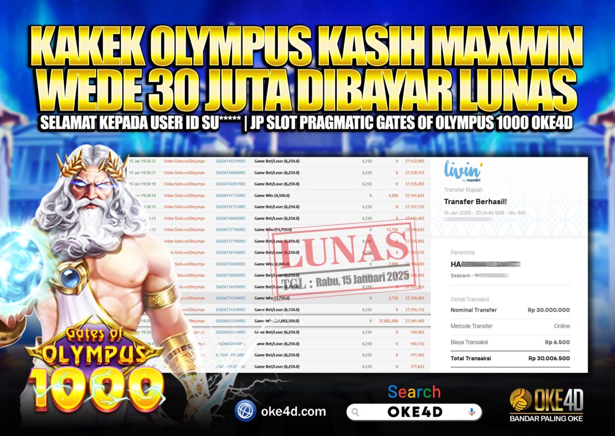 BUKTI PEMBAYARAN MEMBER JP SLOT ONLINE DI OKE4D USER ID SU